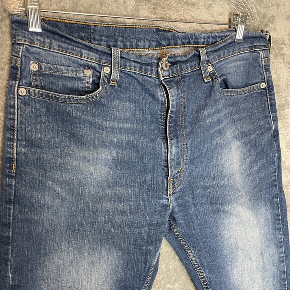 Levis 513 Men Slim Straight Mid Rise Stretch Medium Wash Denim Jean 34x31.5* - Picture 3 of 9